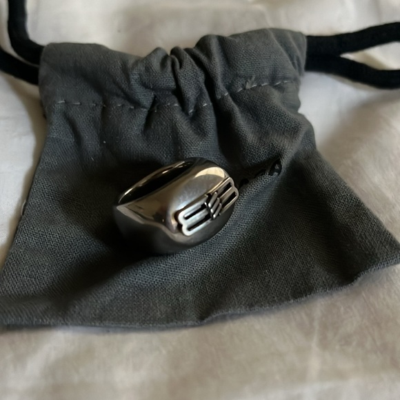 BB Icon Signet Ring in Antique Silver Brass - Picture 3 of 5